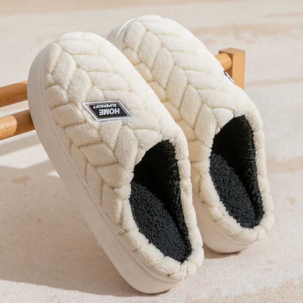 New Non-slip Thick-soled Plush Slippers Couple Winter Warm Home Slipper Indoor Fleece Shoes For Women Men – Image 9