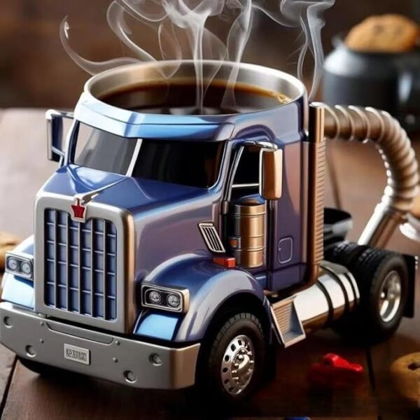 Durable Truck Coffee Mug Semi Truck Handcrafted Coffee Cup Semi-trailer Shaped Semi-Truck Coffee Mugs For Family – Image 4