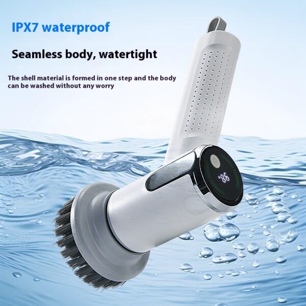 Multifunctional Smart Display Electric Cleaning Brush Wireless Kitchen Sink Cleaning Brush Waterproof Electric Pot Brush Cleaning Tool – Image 5