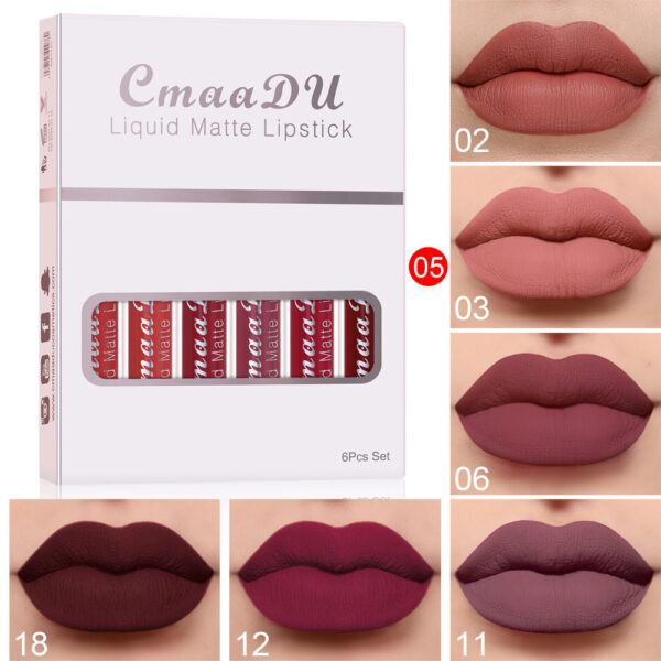 6 Boxes Of Matte Non-stick Cup Waterproof Lipstick Long Lasting Lip Gloss – Image 4