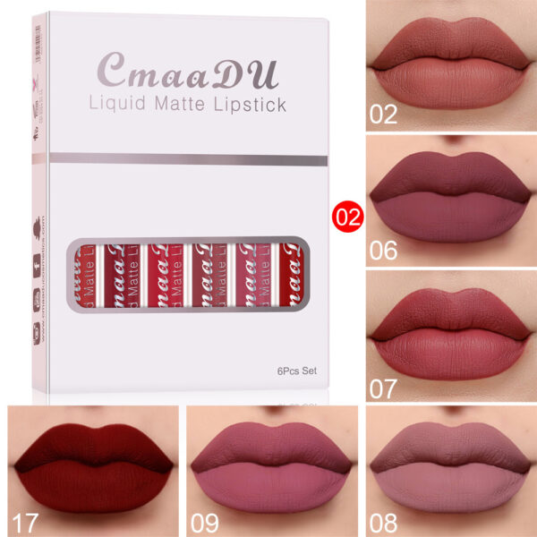 6 Boxes Of Matte Non-stick Cup Waterproof Lipstick Long Lasting Lip Gloss – Image 5